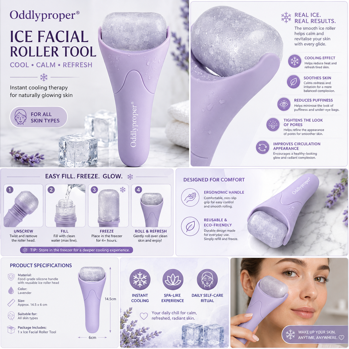 Oddlyproper® Ice Facial Roller Tool