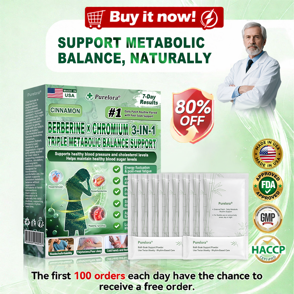 Purelora® Berberine × Chromium Complete Metabolic Rhythm Kit (🌀 Daily External Patch + Weekly Metabolic Support Powder) ✅ For metabolic balance, blood sugar support, circulation & overall metabolic health
