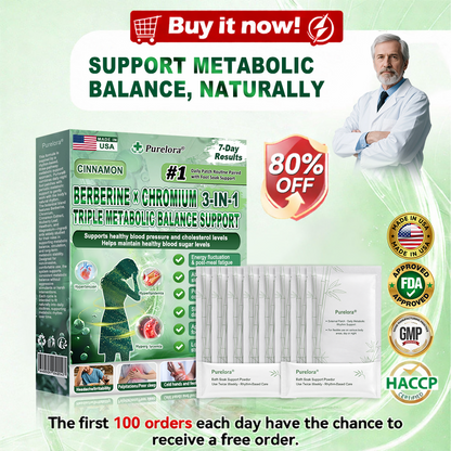 Purelora® Berberine × Chromium Complete Metabolic Rhythm Kit (🌀 Daily External Patch + Weekly Metabolic Support Powder) ✅ For metabolic balance, blood sugar support, circulation & overall metabolic health