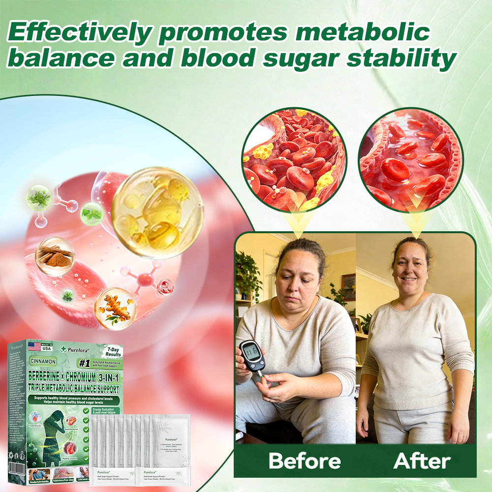 Purelora® Berberine × Chromium Complete Metabolic Rhythm Kit (🌀 Daily External Patch + Weekly Metabolic Support Powder) ✅ For metabolic balance, blood sugar support, circulation & overall metabolic health