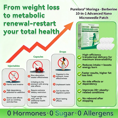 🏆 Best Seller | Purelora® Moringa Berberine × NAD⁺ 10-in-1 Nano Microneedle Patch (Just once daily, visible changes in 7 days) ✅ Supports weight management, loose skin, diabetes care, sleep apnea, joint comfort, and more