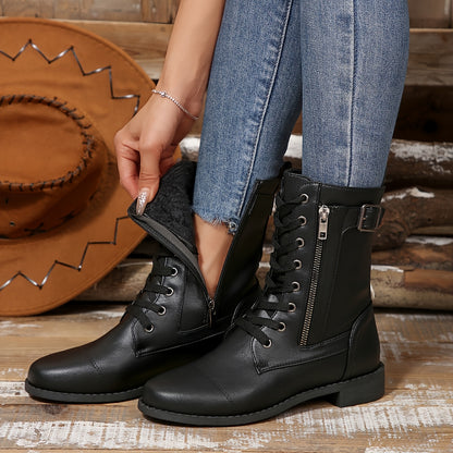 🔥Letzter Tag: 50 % Rabatt – Damen-Lederstiefel mit Reißverschluss – Weite Passform, gepolsterte Sohle zur Schmerzlinderung beim Reiten