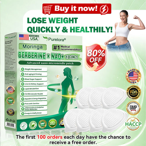 💎 Popular Choice | Purelora® Moringa Berberine × NAD⁺ 10-in-1 Nano Microneedle Patch (Just once daily, visible changes in 7 days) ✅ Supports weight management, loose skin, diabetes care, sleep apnea, joint comfort, and more