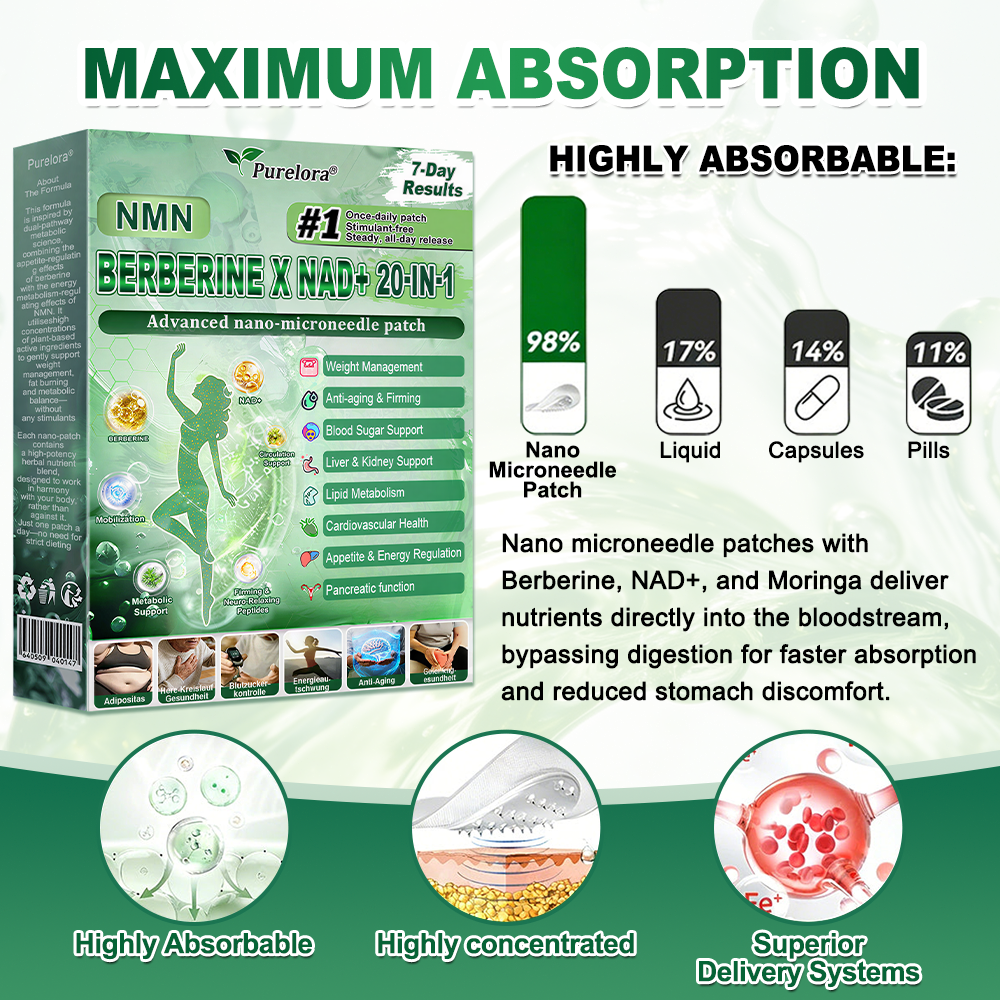 Online Pharmacy | 𝐏𝐮𝐫𝐞𝐥𝐨𝐫𝐚® 𝐍𝐌𝐍 𝐁𝐄𝐑𝐁𝐄𝐑𝐈𝐍𝐄 𝐱 𝐍𝐀𝐃 𝟐𝟎-𝐢𝐧-𝟏 𝐀𝐝𝐯𝐚𝐧𝐜𝐞𝐝 𝐍𝐚𝐧𝐨 𝐌𝐢𝐜𝐫𝐨𝐧𝐞𝐞𝐝𝐥𝐞 𝐏𝐚𝐭𝐜𝐡  (Just once daily, visible changes in 7 days) ✅ Supports weight management, loose skin, diabetes care, sleep apnea, joint comfort, and more