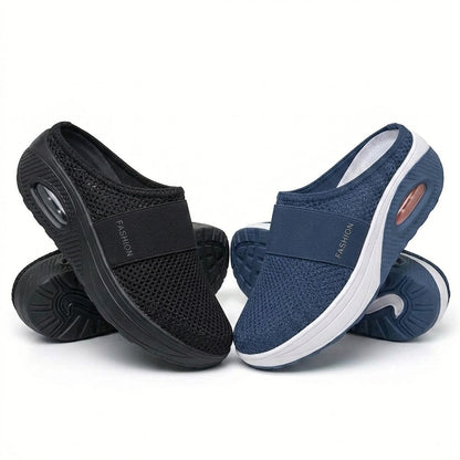 🏆 LAST DAY SALE-80% OFF 🔥 BQODQO® Diabetic Air-Cushion Slip-On Walking Shoes, Orthopedic Diabetic Slippers, with Arch-Support for Women