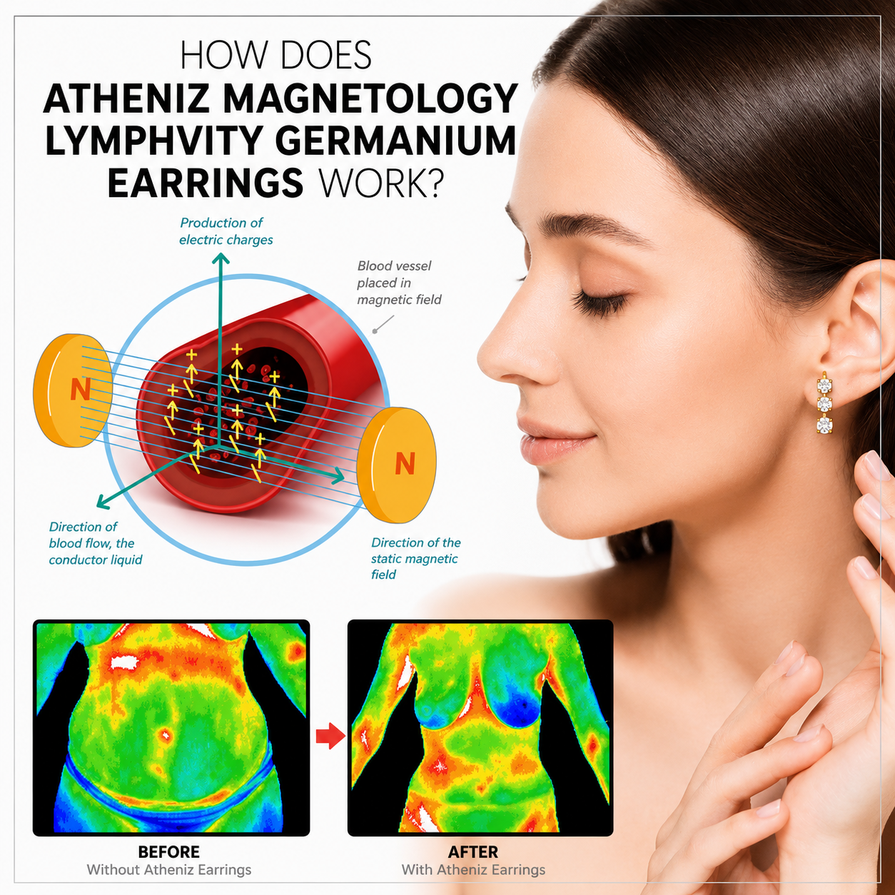 🔥 LAST DAY SALE-80% OFF 💎Czticle® Histone Magnetology Lymphvity Germanium Earrings