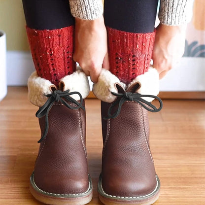 🔥 LETZTER TAG: 75 % RABATT – Wasserdichte orthopädische Winterstiefel aus Leder mit Wollfutter