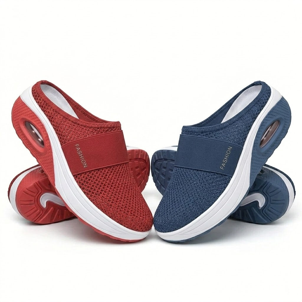 🏆 LAST DAY SALE-80% OFF 🔥 BQODQO® Diabetic Air-Cushion Slip-On Walking Shoes, Orthopedic Diabetic Slippers, with Arch-Support for Women