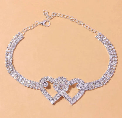 ✨𝐂𝐙𝐓𝐈𝐂𝐋𝐄® Diamond-Cut Heart Chain Anklet