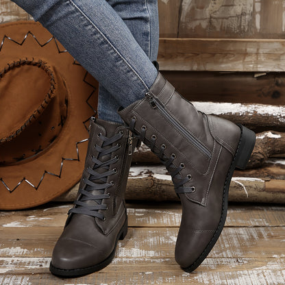 🔥Letzter Tag: 50 % Rabatt – Damen-Lederstiefel mit Reißverschluss – Weite Passform, gepolsterte Sohle zur Schmerzlinderung beim Reiten