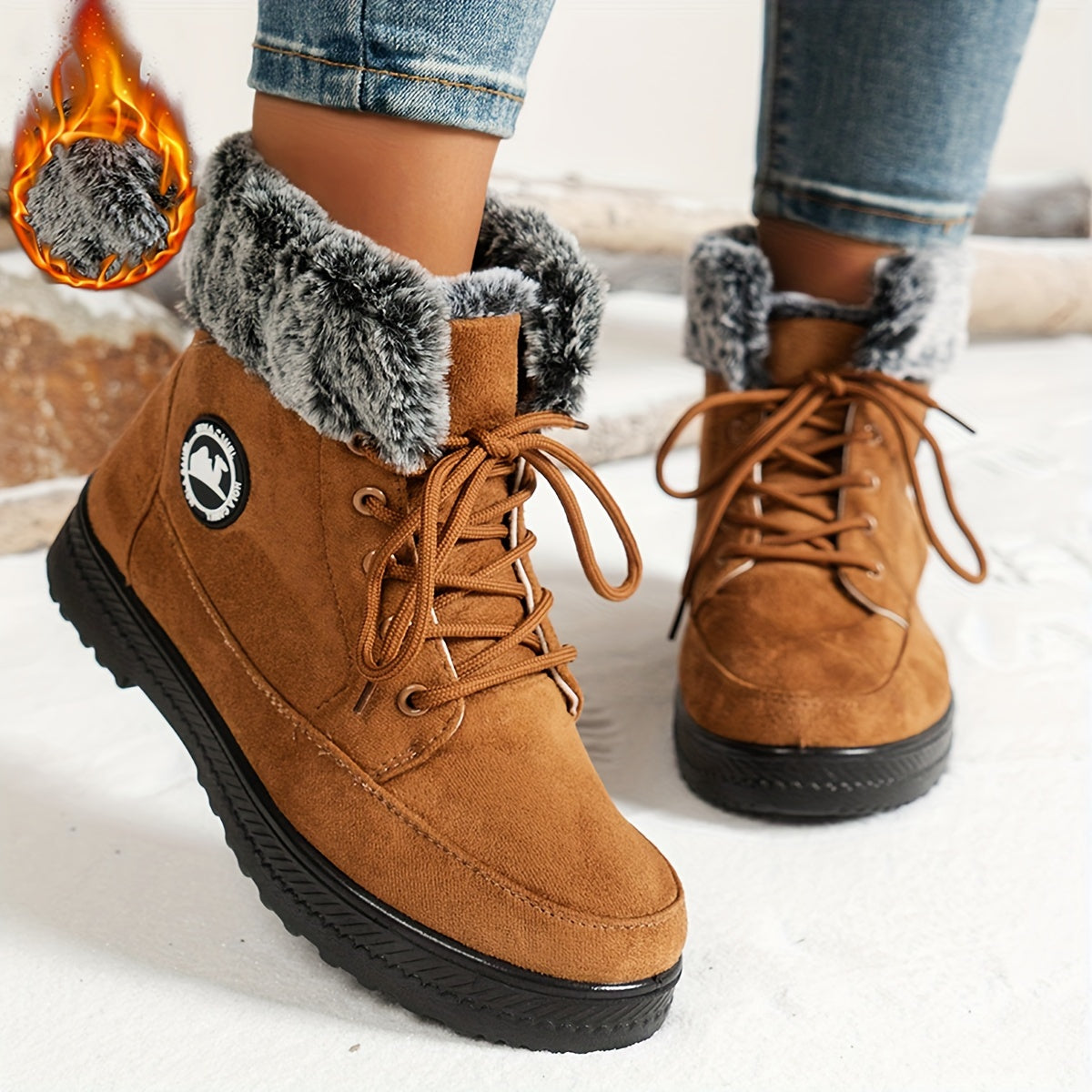 🔥 LETZTER TAG – 80 % RABATT 🔥 Damen-Winterstiefel mit orthopädischer Unterstützung, warmem Fleecefutter & hohem Schaft