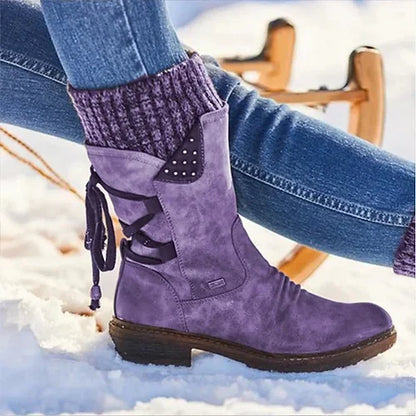 🔥 LETZTER TAG – 80 % RABATT 💯 Damen Winterstiefel mit orthopädischer Unterstützung, Schleifendetail & warmer Wollfütterung