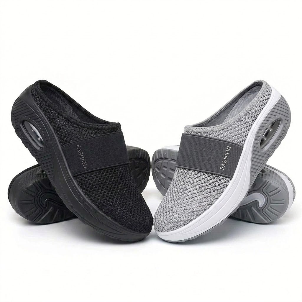 🏆 LAST DAY SALE-80% OFF 🔥 BQODQO® Diabetic Air-Cushion Slip-On Walking Shoes, Orthopedic Diabetic Slippers, with Arch-Support for Women