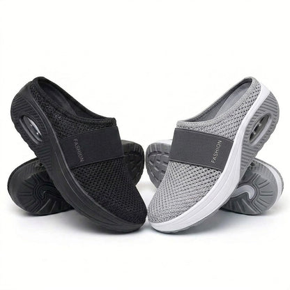 🏆 LAST DAY SALE-80% OFF 🔥 BQODQO® Diabetic Air-Cushion Slip-On Walking Shoes, Orthopedic Diabetic Slippers, with Arch-Support for Women