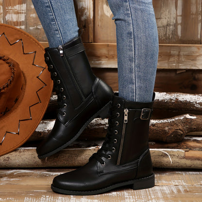 🔥Letzter Tag: 50 % Rabatt – Damen-Lederstiefel mit Reißverschluss – Weite Passform, gepolsterte Sohle zur Schmerzlinderung beim Reiten