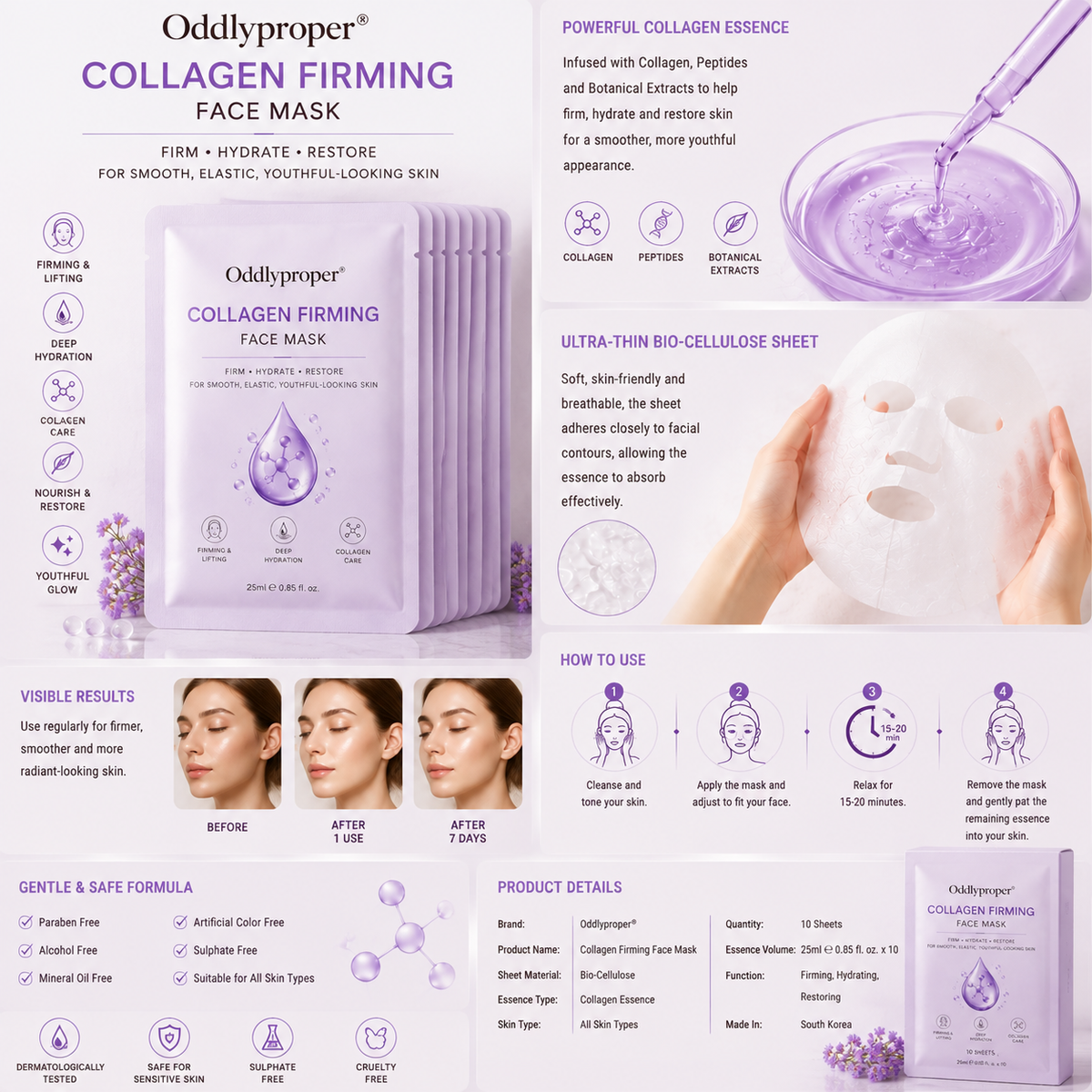 Oddlyproper® Collagen Firming Face Mask