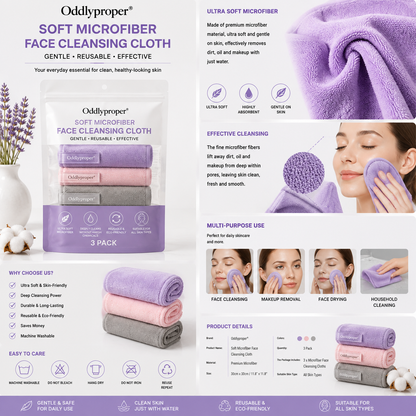 Oddlyproper® Soft Microfiber Face Cleansing Cloth