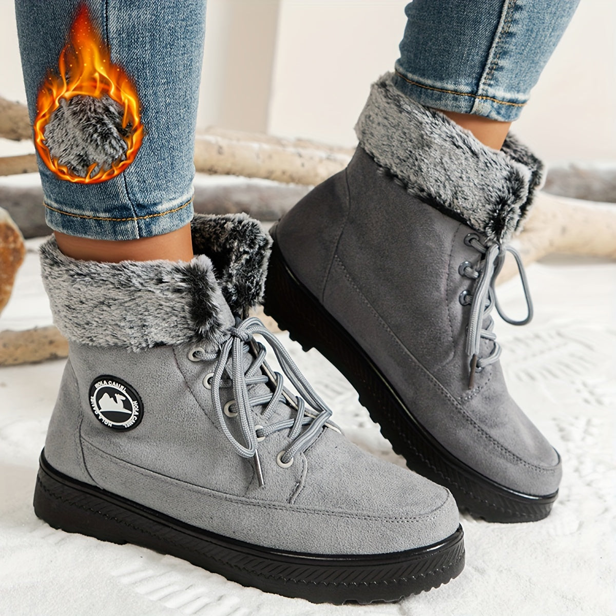 🔥 LETZTER TAG – 80 % RABATT 🔥 Damen-Winterstiefel mit orthopädischer Unterstützung, warmem Fleecefutter & hohem Schaft