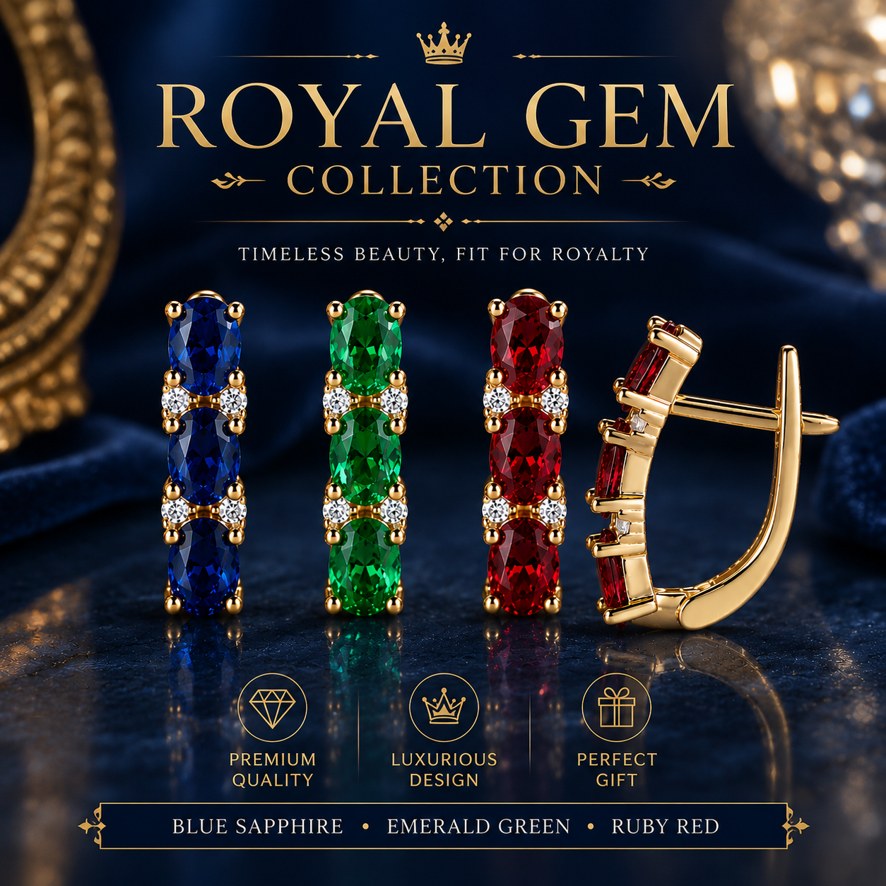 ✨3 PAIRS💎Blue＆Green＆Red