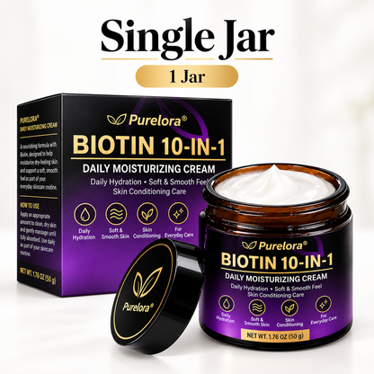 PURELORA® Biotin Daily Moisturizing Cream – 10-in-1 Formula for Everyday Skin Care