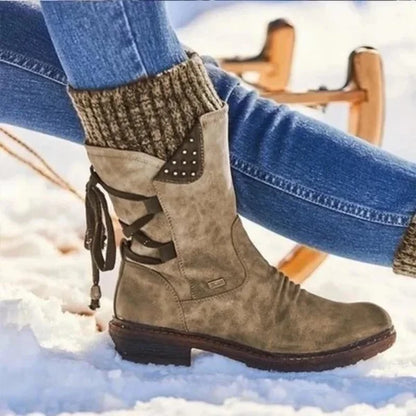 🔥 LETZTER TAG – 80 % RABATT 💯 Damen Winterstiefel mit orthopädischer Unterstützung, Schleifendetail & warmer Wollfütterung