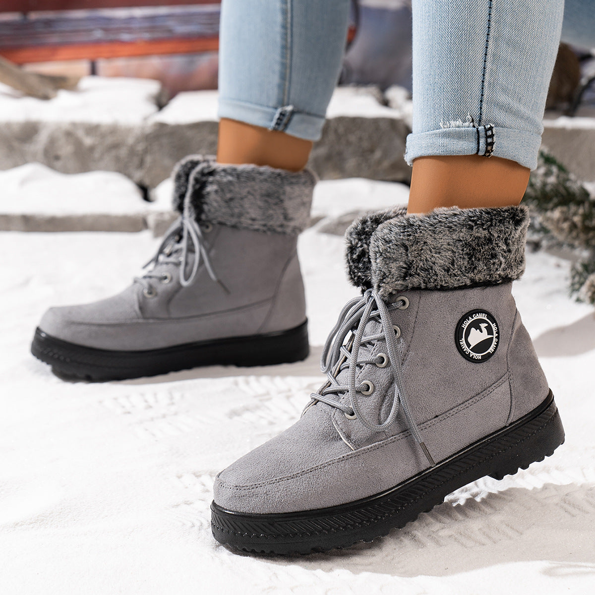 🔥 LETZTER TAG – 80 % RABATT 🔥 Damen-Winterstiefel mit orthopädischer Unterstützung, warmem Fleecefutter & hohem Schaft