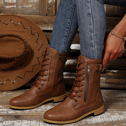 🔥Letzter Tag: 50 % Rabatt – Damen-Lederstiefel mit Reißverschluss – Weite Passform, gepolsterte Sohle zur Schmerzlinderung beim Reiten