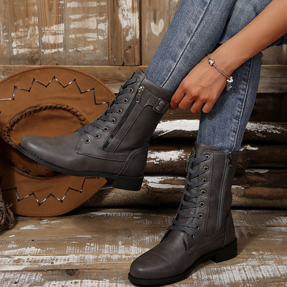 🔥Letzter Tag: 50 % Rabatt – Damen-Lederstiefel mit Reißverschluss – Weite Passform, gepolsterte Sohle zur Schmerzlinderung beim Reiten