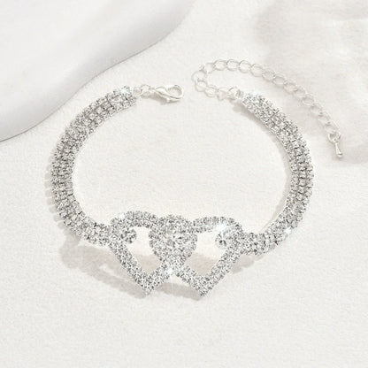 ✨𝐂𝐙𝐓𝐈𝐂𝐋𝐄® Diamond-Cut Heart Chain Anklet