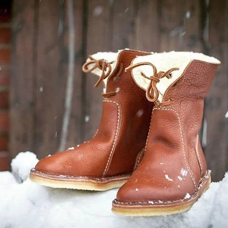 🔥 LETZTER TAG: 75 % RABATT – Wasserdichte orthopädische Winterstiefel aus Leder mit Wollfutter