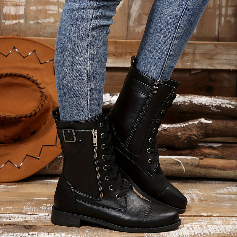 🔥Letzter Tag: 50 % Rabatt – Damen-Lederstiefel mit Reißverschluss – Weite Passform, gepolsterte Sohle zur Schmerzlinderung beim Reiten