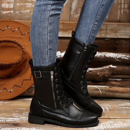 🔥Letzter Tag: 50 % Rabatt – Damen-Lederstiefel mit Reißverschluss – Weite Passform, gepolsterte Sohle zur Schmerzlinderung beim Reiten