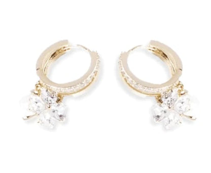 ✅ Trusted Choice丨Germanium Earrings Lymphatic Magnetotherapy for Weight Loss Purple Crystal Four-Leaf Flower Pearl New Light Luxury Ear Accessor