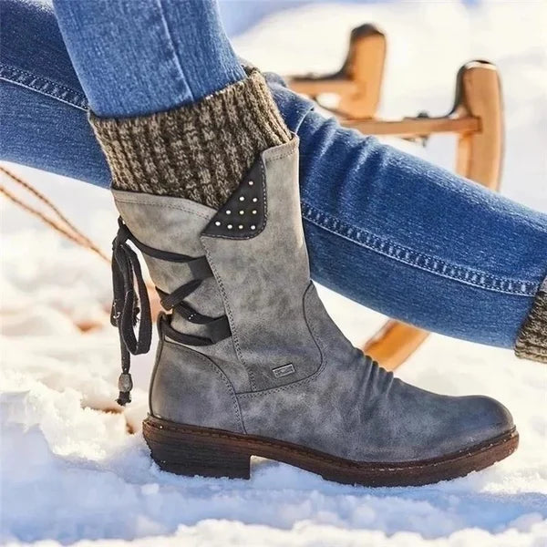🔥 LETZTER TAG – 80 % RABATT 💯 Damen Winterstiefel mit orthopädischer Unterstützung, Schleifendetail & warmer Wollfütterung