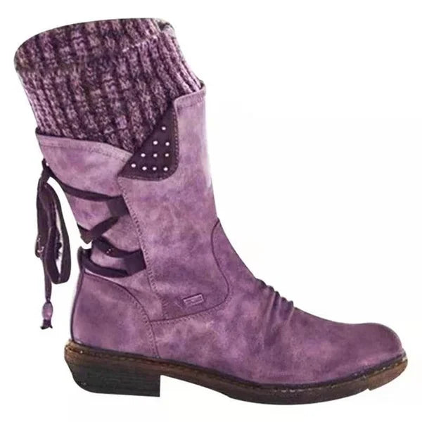 🔥 LETZTER TAG – 80 % RABATT 💯 Damen Winterstiefel mit orthopädischer Unterstützung, Schleifendetail & warmer Wollfütterung