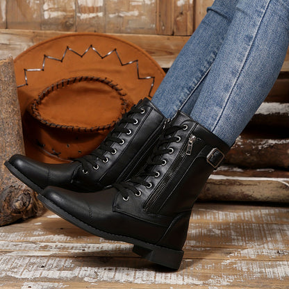 🔥Letzter Tag: 50 % Rabatt – Damen-Lederstiefel mit Reißverschluss – Weite Passform, gepolsterte Sohle zur Schmerzlinderung beim Reiten
